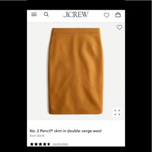 J Crew number two pencil skirt double surge wool size 8 new with tags in bag.